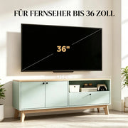Mobile TV con 2 ante; 1 cassetto; 1 vano aperto; ripiano regolabile e passacavi; per soggiorno; 120 × 35 × 50 cm