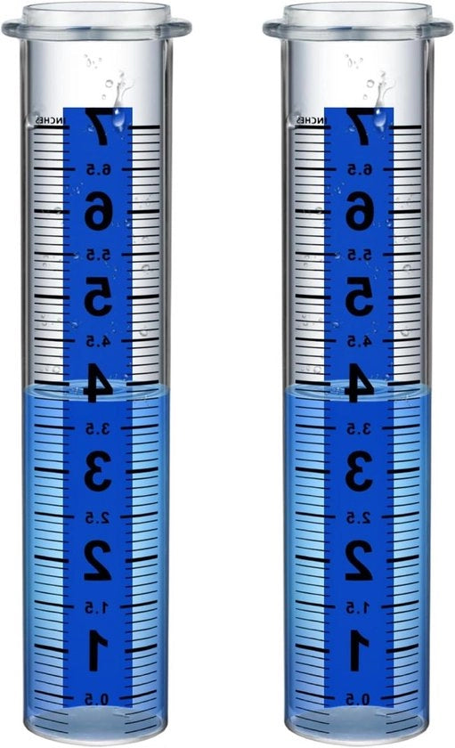 Vetro sostitutivo per pluviometro - 2 pezzi, 178 cm - vetro per pluviometro in vetro per esterni (scala grande) per giardino