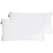Set di 2 cuscini da letto guanciali in cotone bianco piumino d'anatra e piume 40 x 80 cm medio morbido