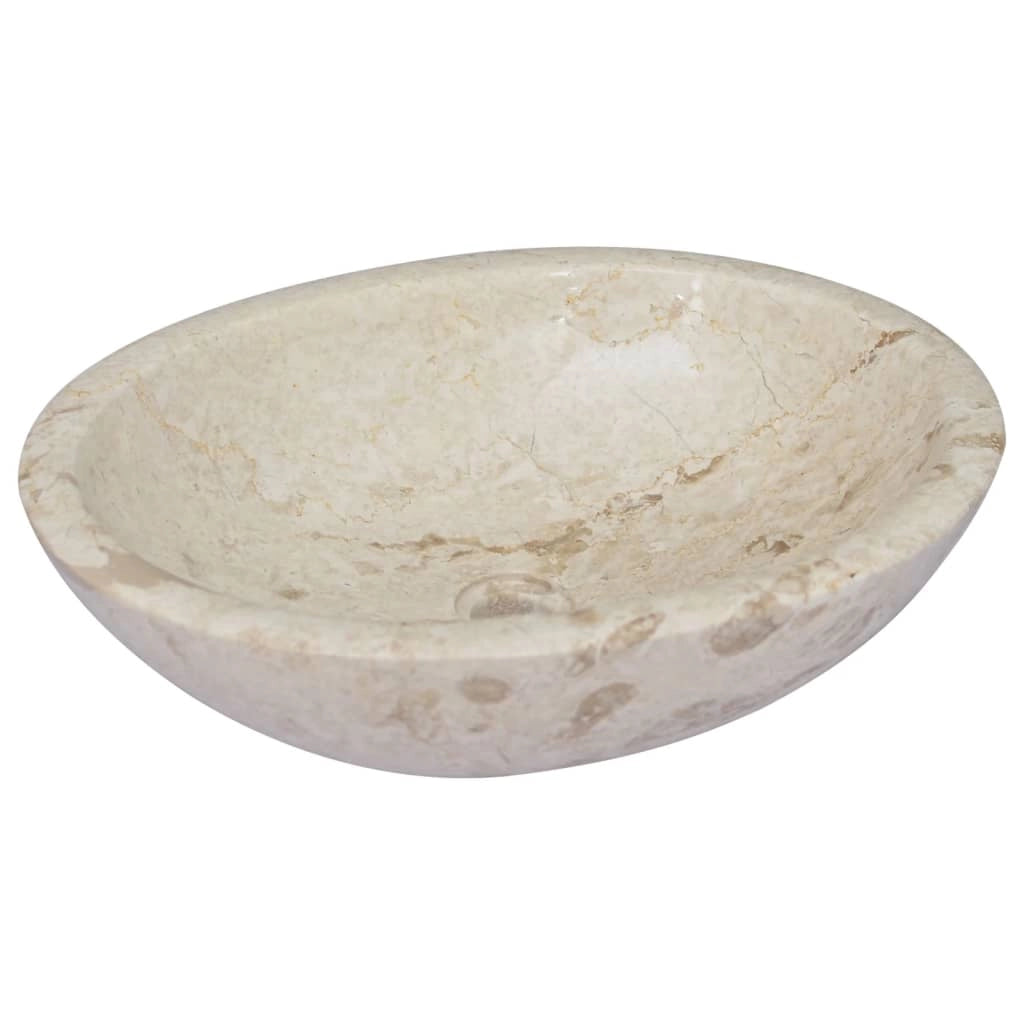 Lavandino da bagno lavabo da appoggio lavabo da WC lavabo da bagno lavabo da interno 53 x 40 cm marmo crema 02_0002815
