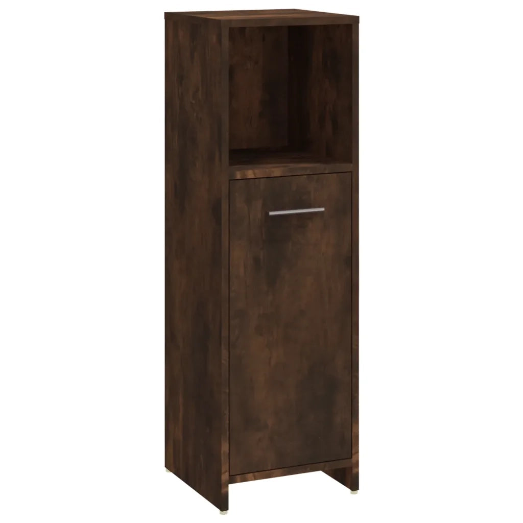 Set Mobili da Bagno 3 pz Rovere Fumo in Legno Multistrato 3154406