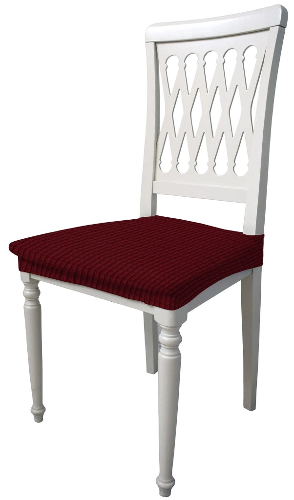 Set 2 Coprisedie Elasticizzati in Poliestere Leslie Bordeaux