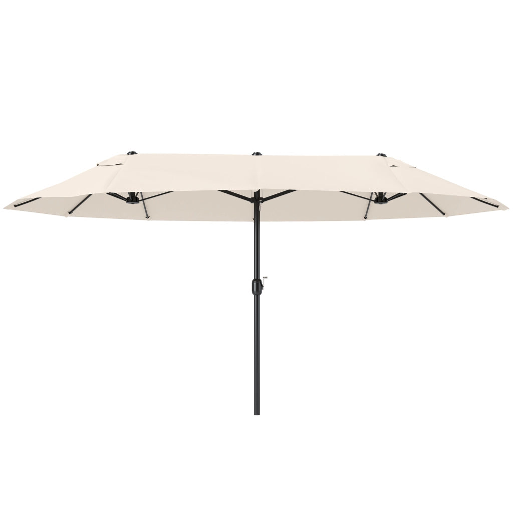 Ombrellone da giardino esterno parasole doppio ¨C zephmum ¨C crema 460x270x240 cm