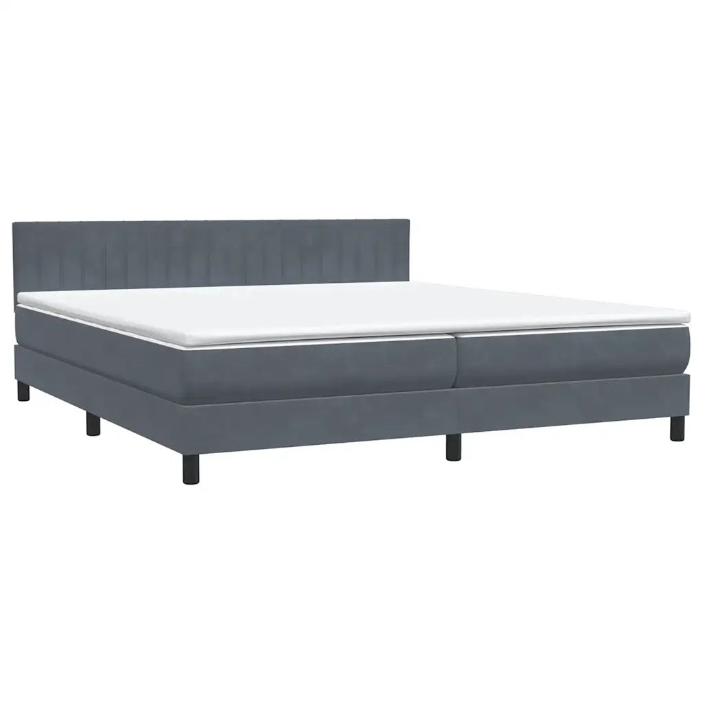 vidaXL Giroletto a Molle con Materasso Grigio Scuro 180x210 cm Velluto