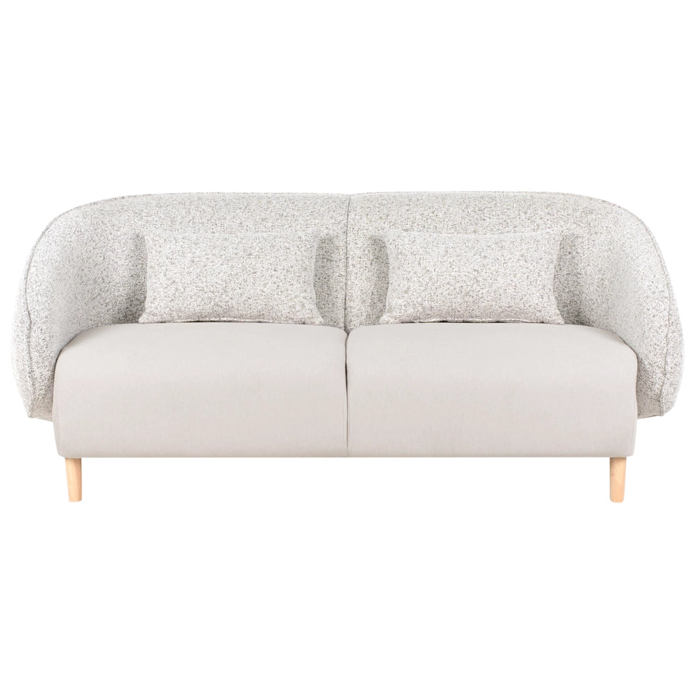 Divano a 3 posti Beige Chiaro Due Tessuti Tessuto Poliestere Morbido Design Curvo Stile Arte Decor Moderna