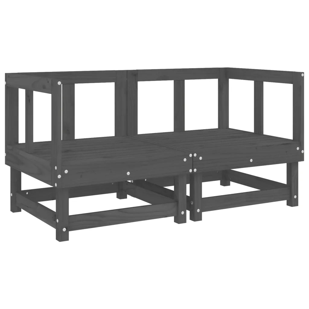 Divani Angolari da Giardino 2 pz Grigi Legno Massello di Pinocod mxl 84835