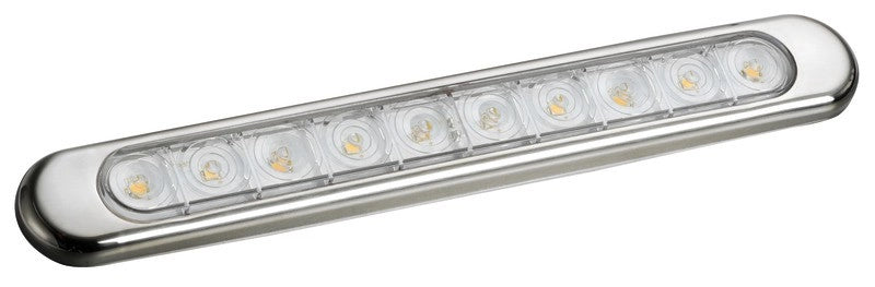 Plafoniera lineare in finitura inox AISI 316