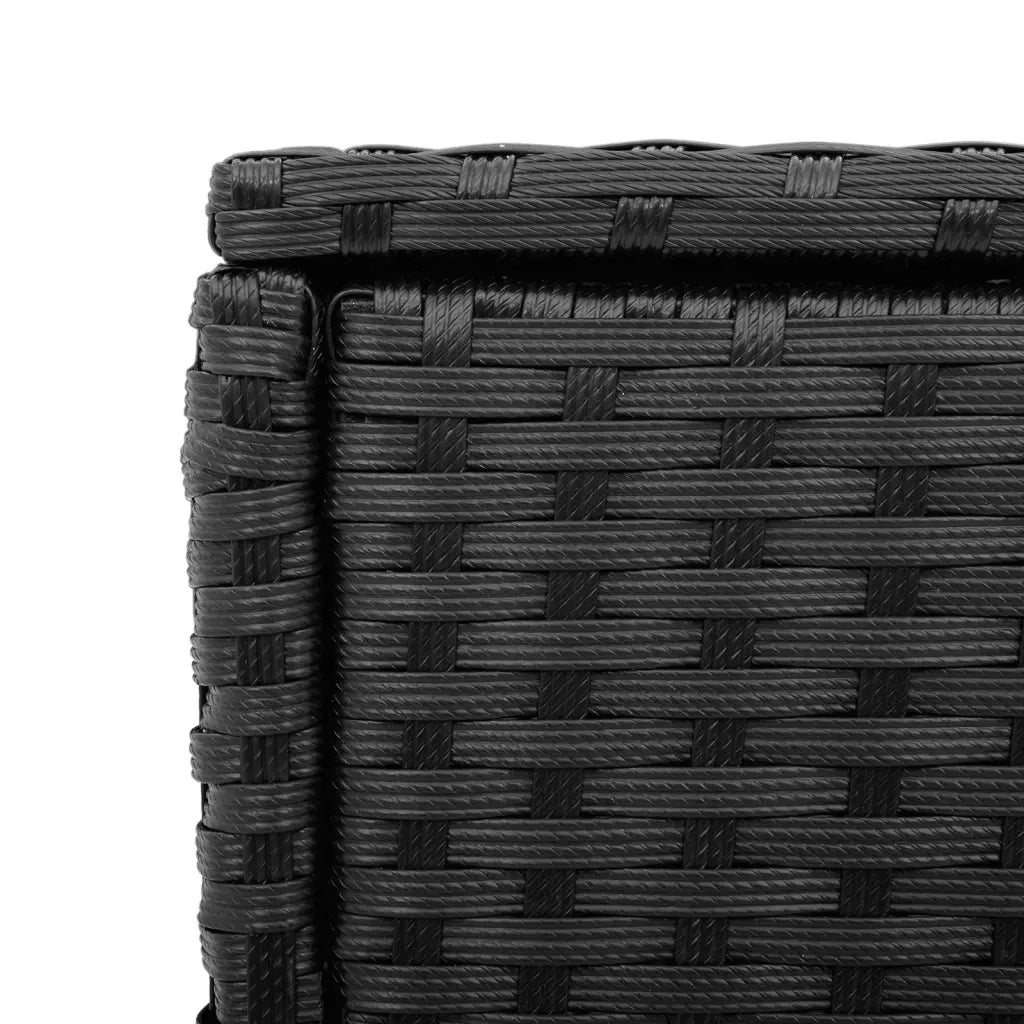 Tavolo da Giardino Piano in Vetro Nero 58x27,5x55 cm Polyrattan 365982