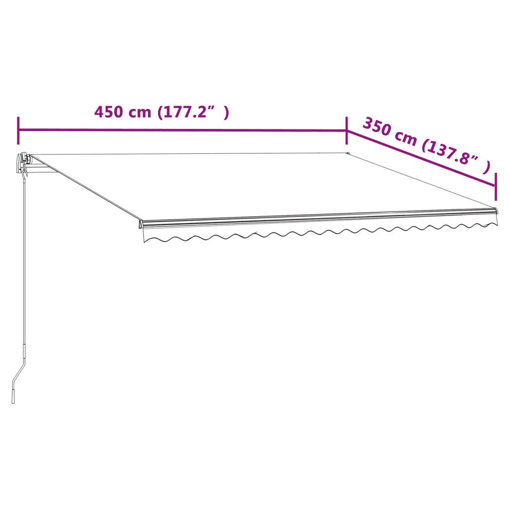 Tenda da Sole Retrattile Automatica 450x350 cm Blu e Bianca 3069006