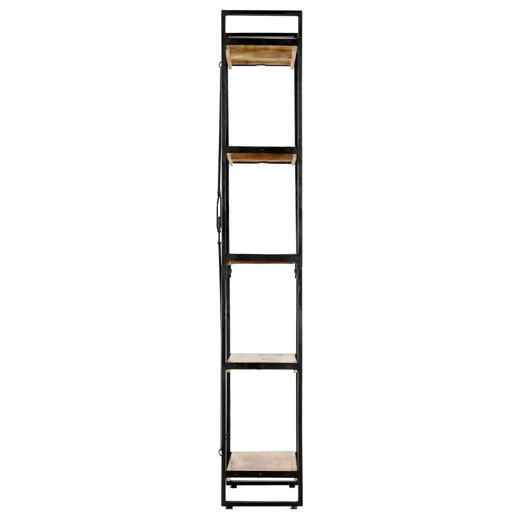 Libreria a 5 Ripiani-Scaffale per Libri-Mobile di Stoccaggio 60x30x180 cm in Legno Massello di Mango