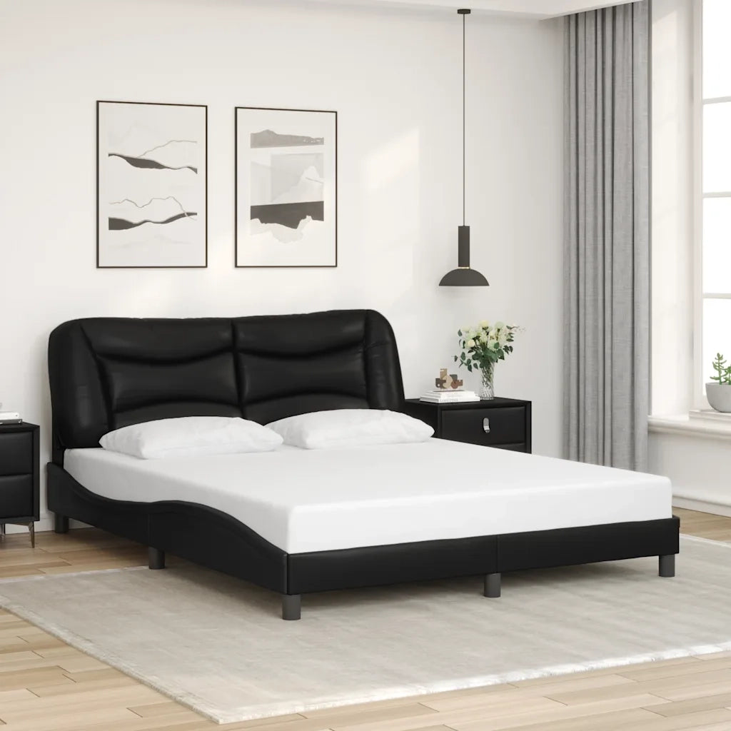 Giroletto senza Materasso Hvar Nero 160x200 cm in Similpelle 3208009