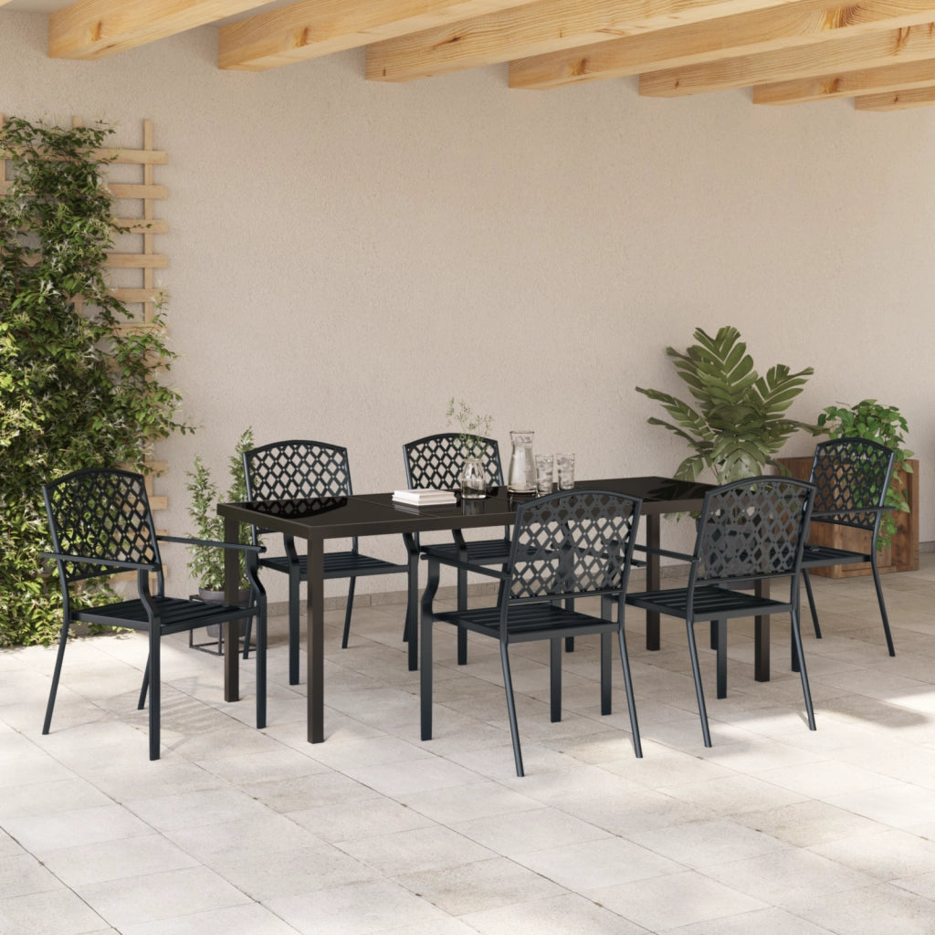 Set da Pranzo da Giardino 3 Pezzi Acciaio Antracite