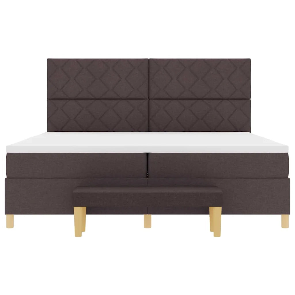 Letto a molle con materasso Marrone Scuro 200 x 200 cm Tessuto 3344404