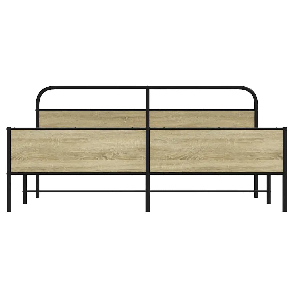 Giroletto senza Materasso in Metallo-Struttura Letto Rovere Sonoma 180x200 cm 103736