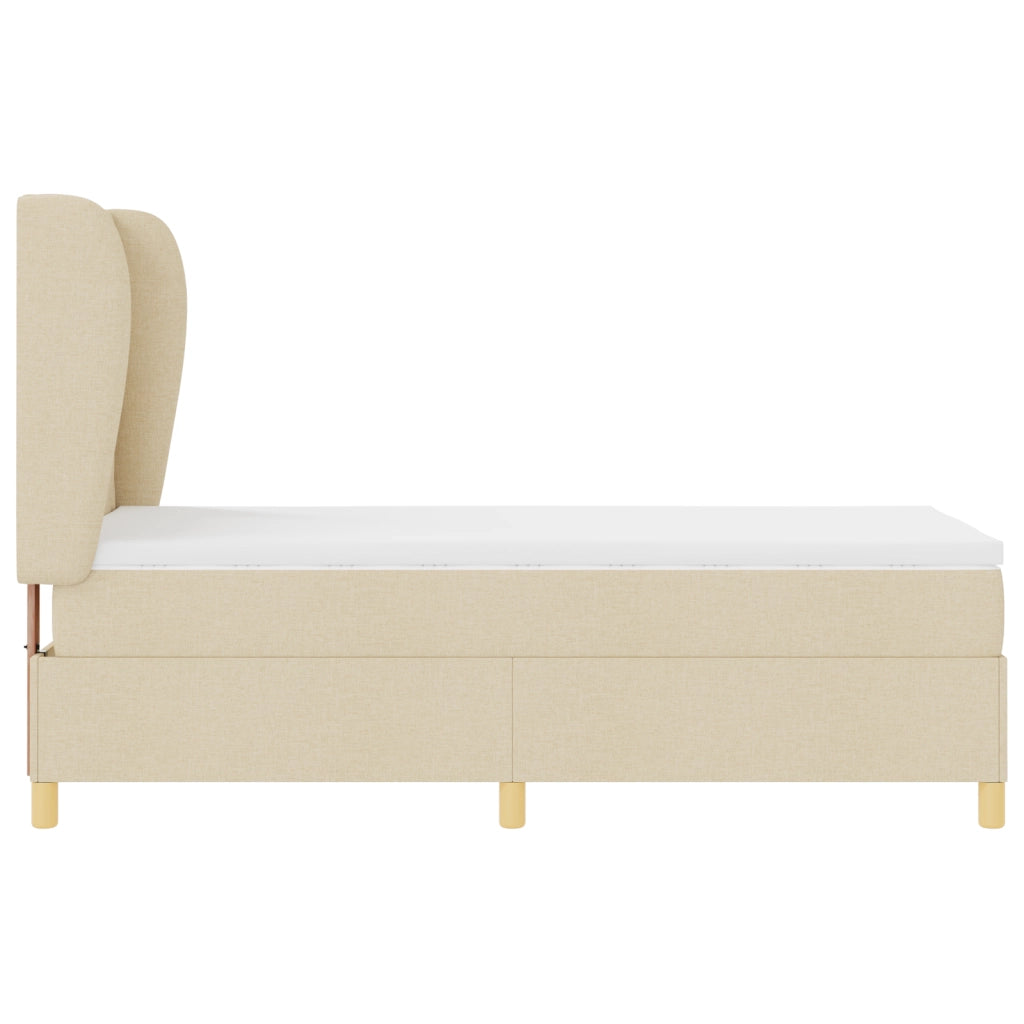 Rete a Molle con Materasso Crema 100x200 cm Tessuto
