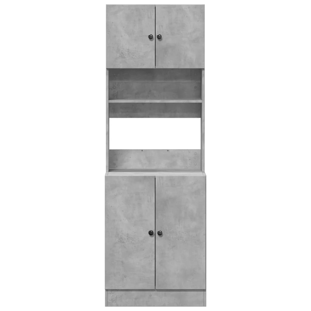 Mobile contenitore da cucina pratico 60 x 50 x 180 cm legno composito grigio cemento 02_0055533