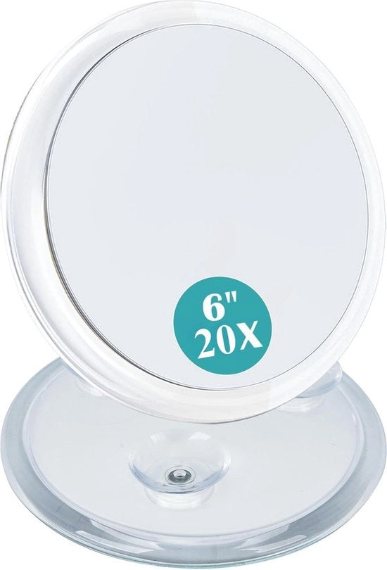 Specchio di Trucco Compattabile a Ingrandimento - Con 20x Ingrandimento e Occhiali di Lente