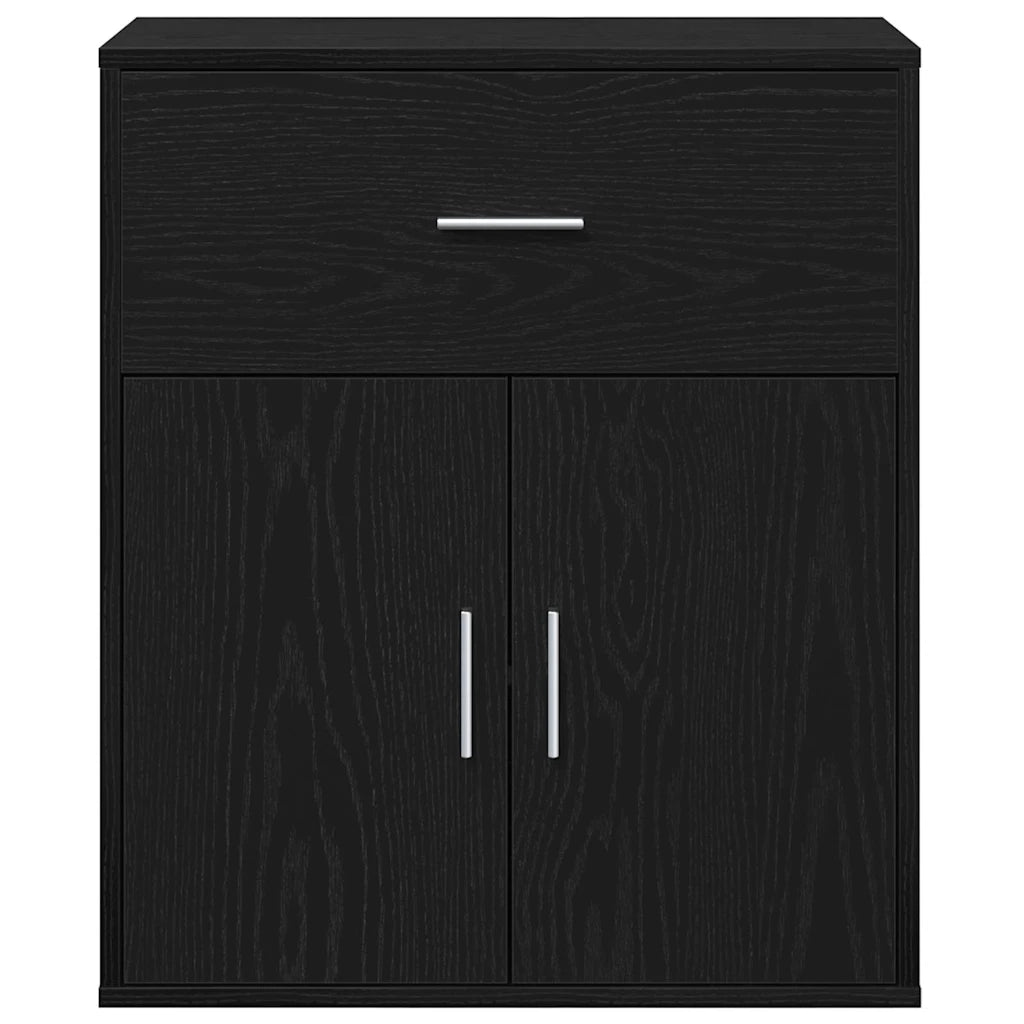 vidaXL Credenza Rovere nero 60 x 31 x 70 cm Legno multistrato