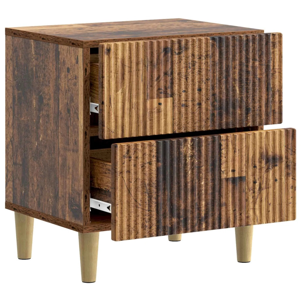 Comodino | Armadio da Notte | Mobiletto da notte con cassetto Legno antico 43 x 34,5 x 48 cm