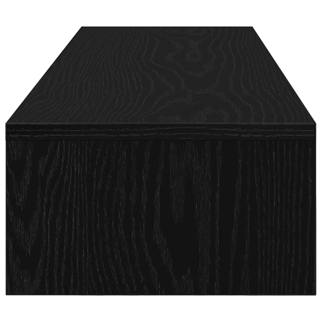Supporto Monitor con Cassetti Rovere Nero 100x27x15 cm 868086