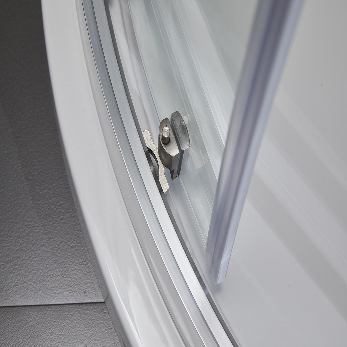 Box Doccia Semicircolare 2 Ante Scorrevoli in Cristallo Trasparente 6mm H190 Bonussi Giuly 80x80 cm