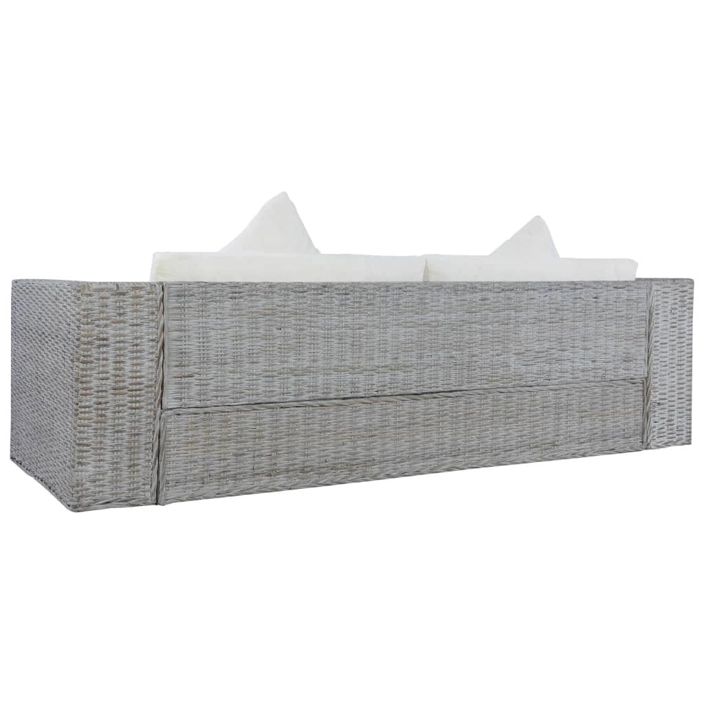 Set divano 2 pezzi con cuscini in rattan naturale grigio 02_0019687