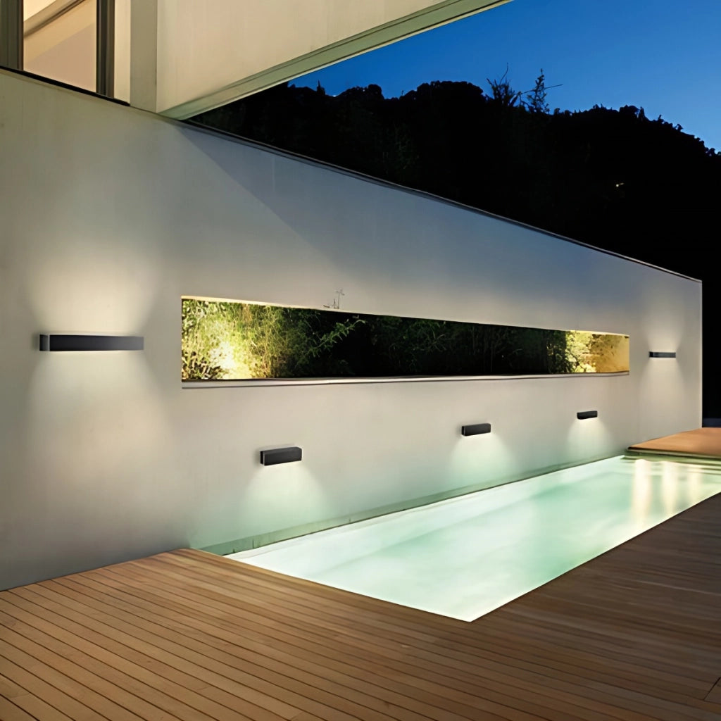 Slat Lampada da parete a LED per esterni ed interni, design moderno rettangolare in alluminio pressofuso, colore grigio scuro, 4W 3000K, IP65