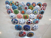 20 pezzi di maniglie in ceramica - stile fiori vintage - per cassetti e ante - bianco
