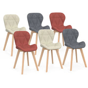 IDMarket - Set di 6 sedie ROBINE in tessuto misto grigio scuro x2, terracotta x2, beige x2