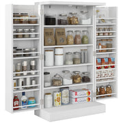 Armadio da Cucina con 5 Ripiani Centrali e 2 Ripiani Laterali a 6 Livelli, in MDF, 60x30x104 cm, Bianco