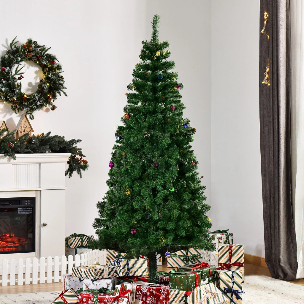 Albero di Natale Artificiale 180 cm Verde ¨C zephmum ¨C con 624 Rami e Decorazioni