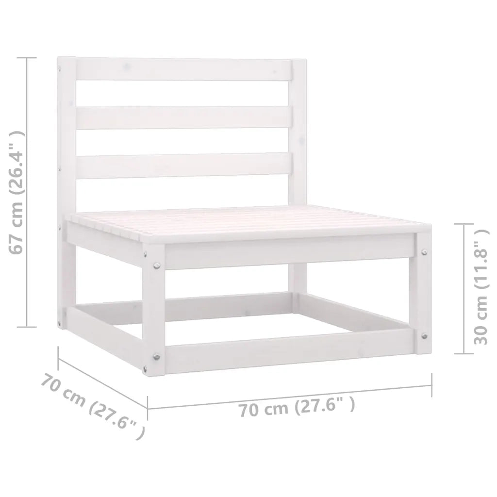 Set Salotto Giardino 8pz con Cuscini Bianco Legno Massello Pino 3077310