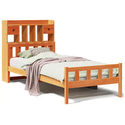 Letto singolo | Letto per adulti | Letto Libreria senza Materasso Marrone Cera 75x190 cm in Pino