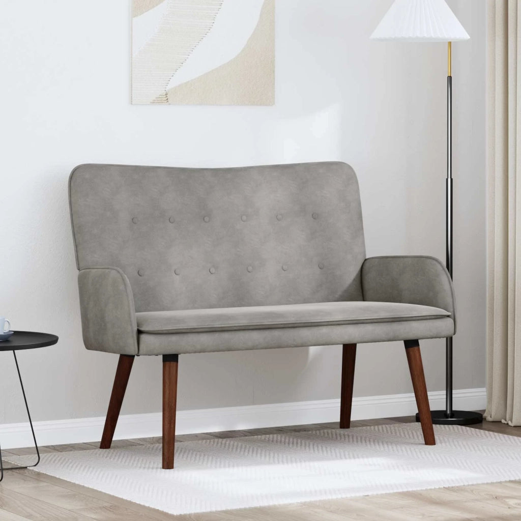 Sofa a Due Posti Grigio chiaro 115 x 61 x 87 cm Velluto