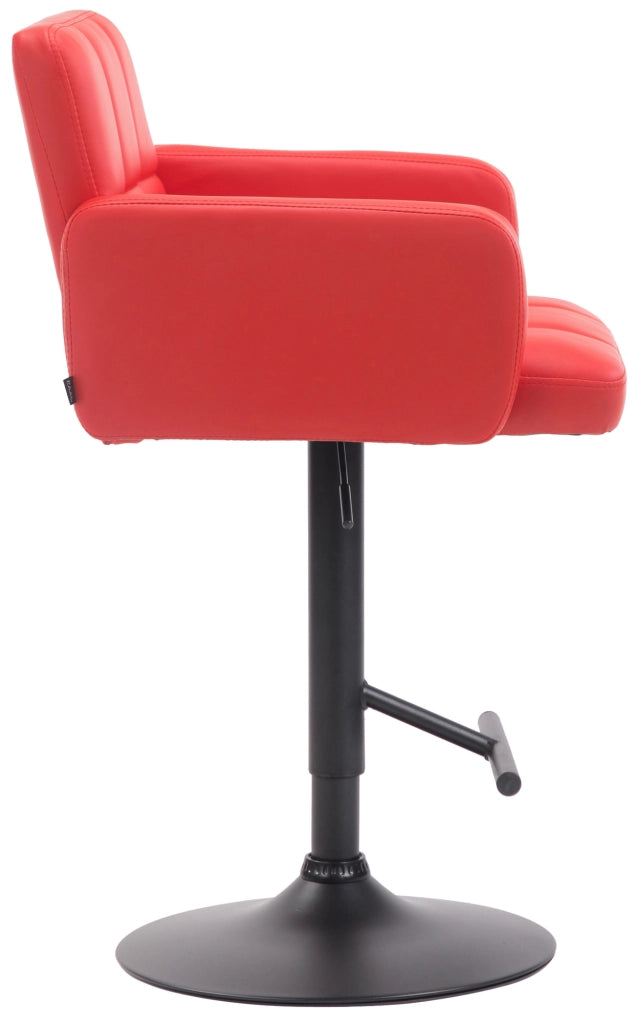Sgabello Los Angeles in similpelle rosso,nero