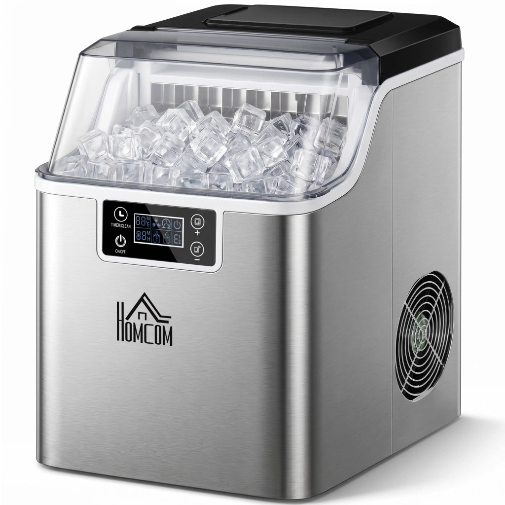 Macchina del Ghiaccio Autopulente da 24 Cubetti ¨C Minimal ¨C Acciaio Inox 25.2x36x37.1 cm