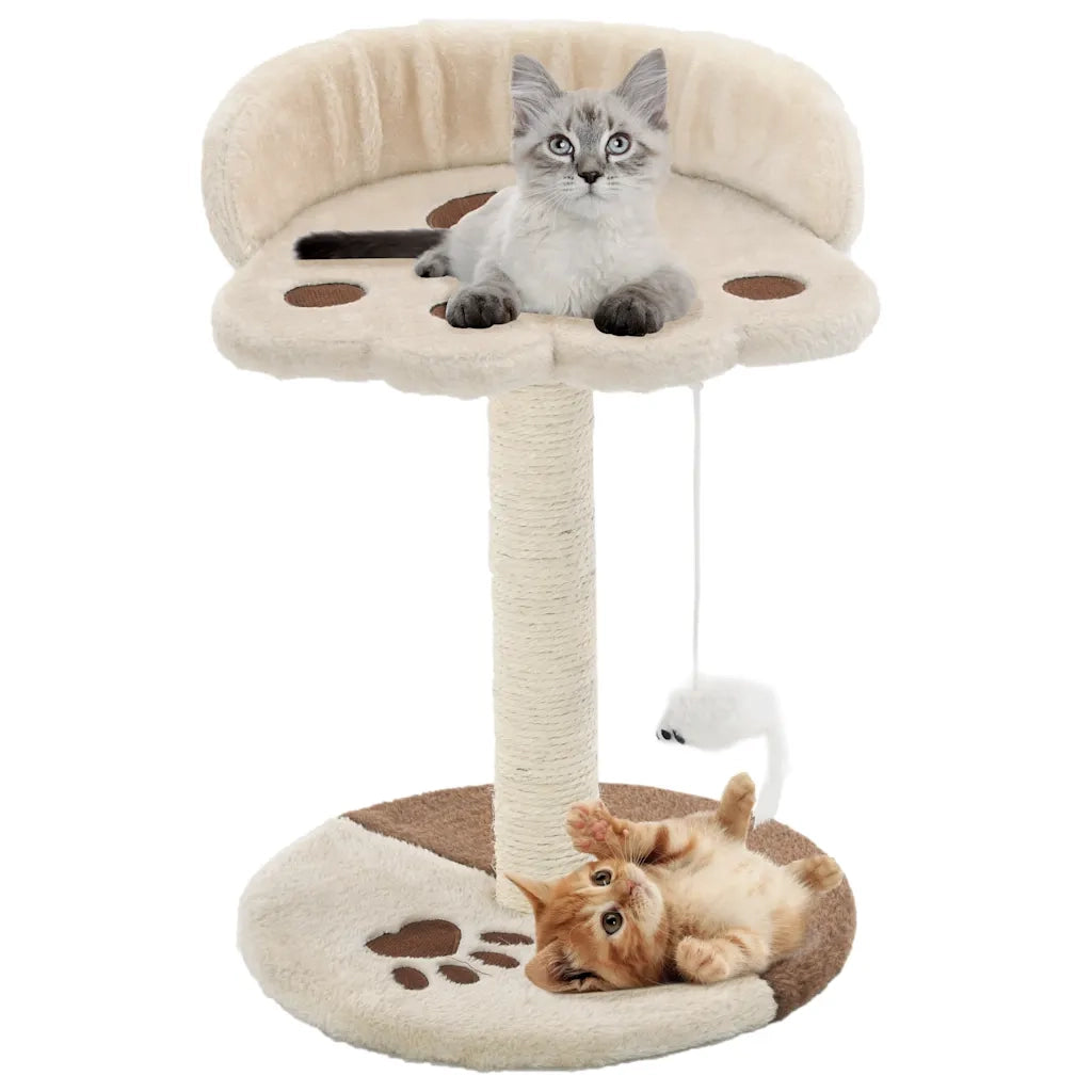 Albero per Gatti con Tiragraffi in Sisal 40 cm Beige e Marrone CFW3792811