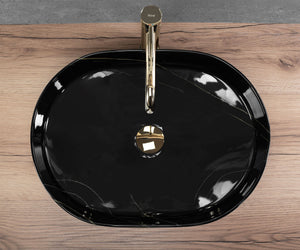 Lavabo Da Appoggio Rea Nadia 50 Black Stone