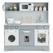Cucina giocattolo per bambini 76 x 28 x 80 cm con effetti sonori e luminosi stile moderno MDF grigio 20_0011611
