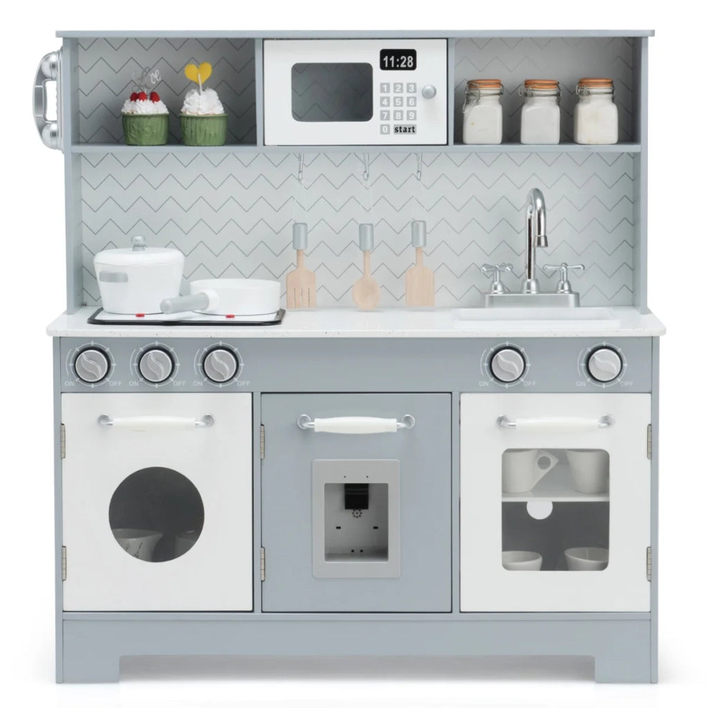 Cucina giocattolo per bambini 76 x 28 x 80 cm con effetti sonori e luminosi stile moderno MDF grigio 20_0011611
