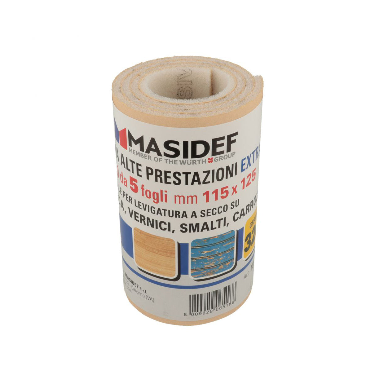 Rotolo spugna abrasiva alte prestazioni 5 fogli grana 320