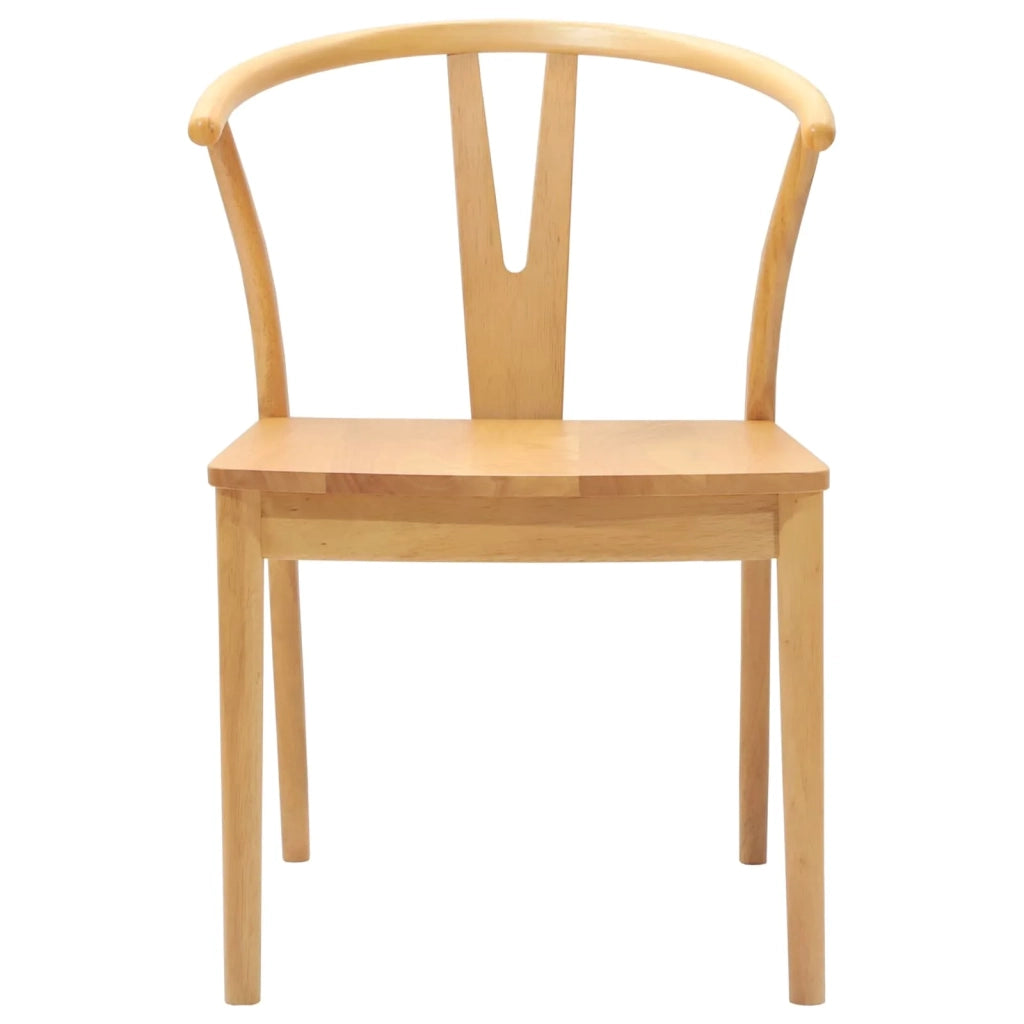 Sedia da pranzo 2 pcs Naturale Legno di gomma solido
