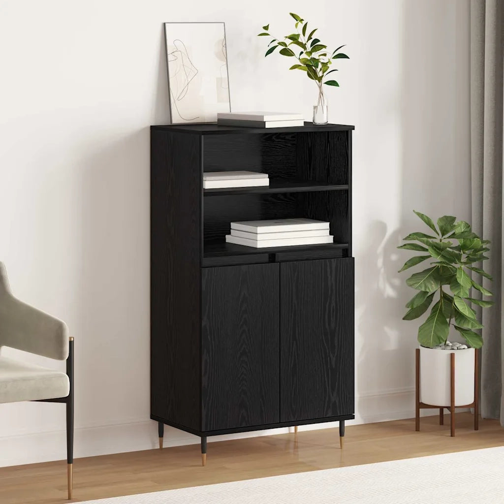 Credenza-Buffet-Armadio da cucina Nero 60 x 36 x 110 cm Legno multistrato 705500