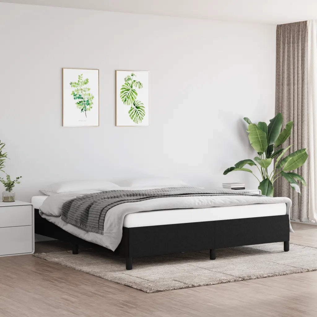 Giroletto senza Materasso-Struttura Letto Nero 180x200 cm in Tessuto 350113