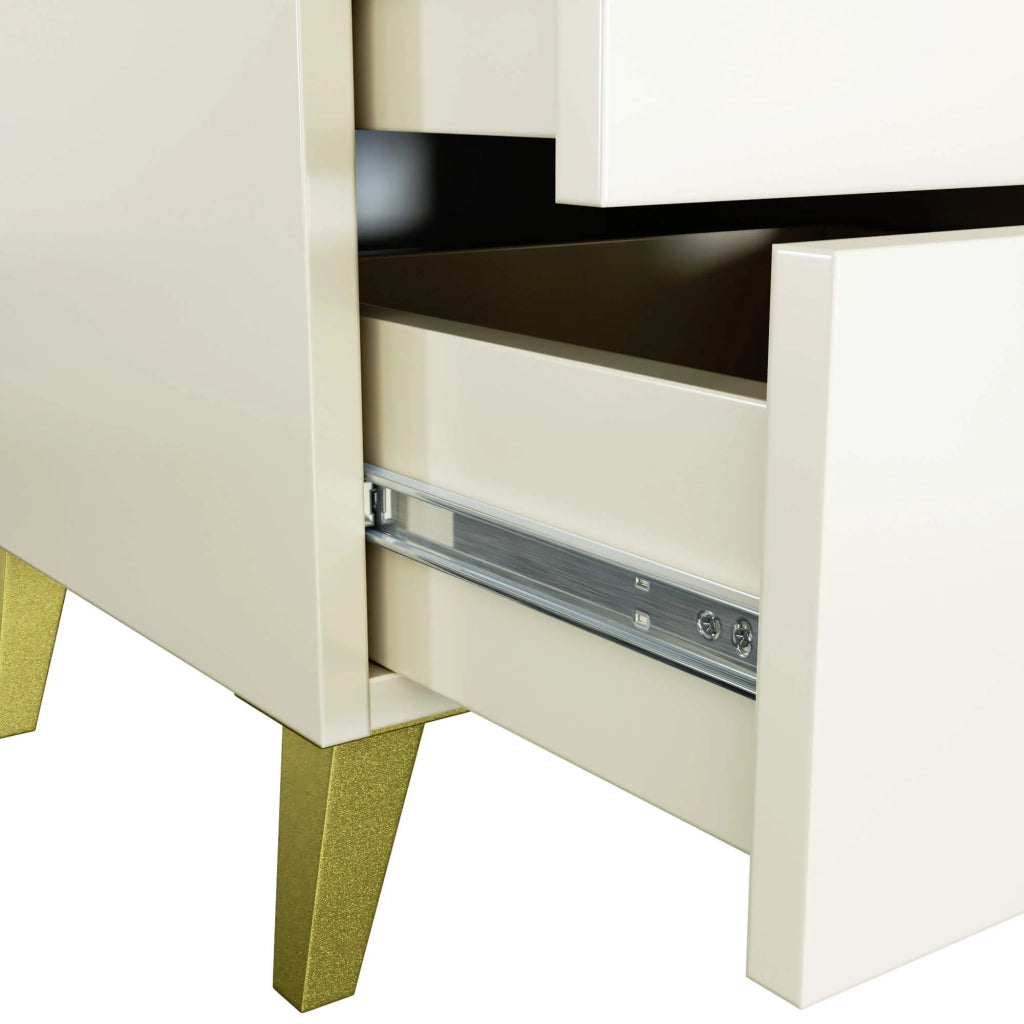 Comodino AKORD MOBI color cashmere con 2 cassetti L40 x H43 x P37 cm