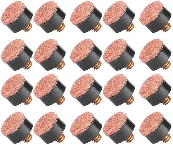 Cue Tips a Sfera - 20 Pezzi - 10mm - Marrone - Per Biliardo e Snooker - Presa Perfetta - Adatto a Competizioni - Qualità Elevata