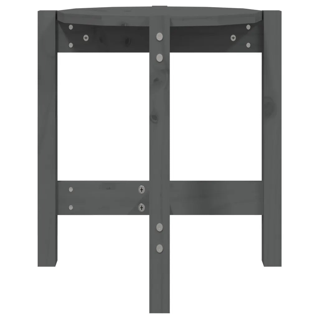 Tavolino da Salotto Grigio Ã˜ 42,5x45 cm Legno Massello di Pino cod mxl 19643