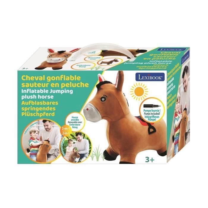 LEXIBOOK Pony gonfiabile da salto in peluche