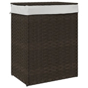 Cesto Biancheria Coperchio Marrone Scuro 46x33x60 cm Polyrattan CFW3388038
