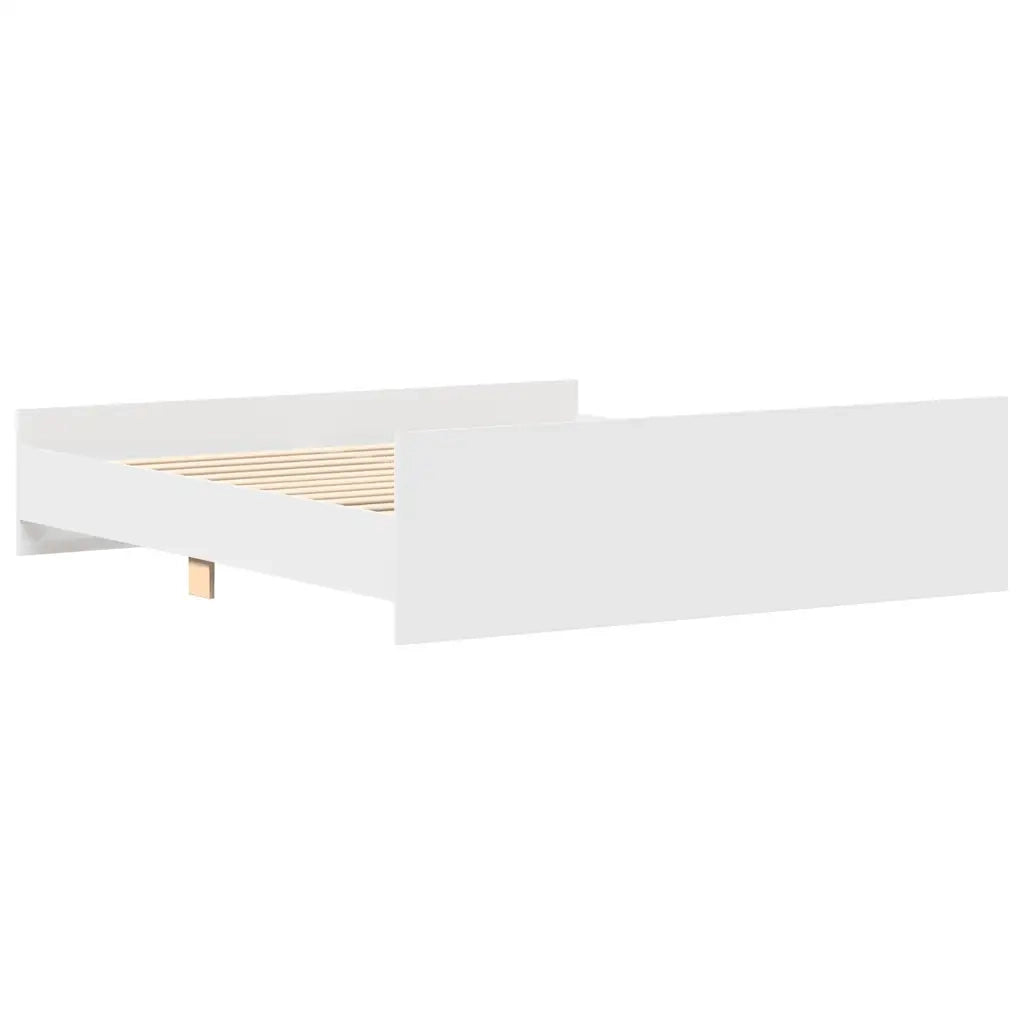 Giroletto con Testiera e Pediera-Struttura Letto Bianco 160x200 cm
